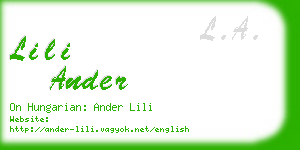 lili ander business card